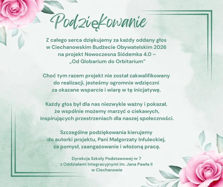 Dziękujemy za Wasze głosy